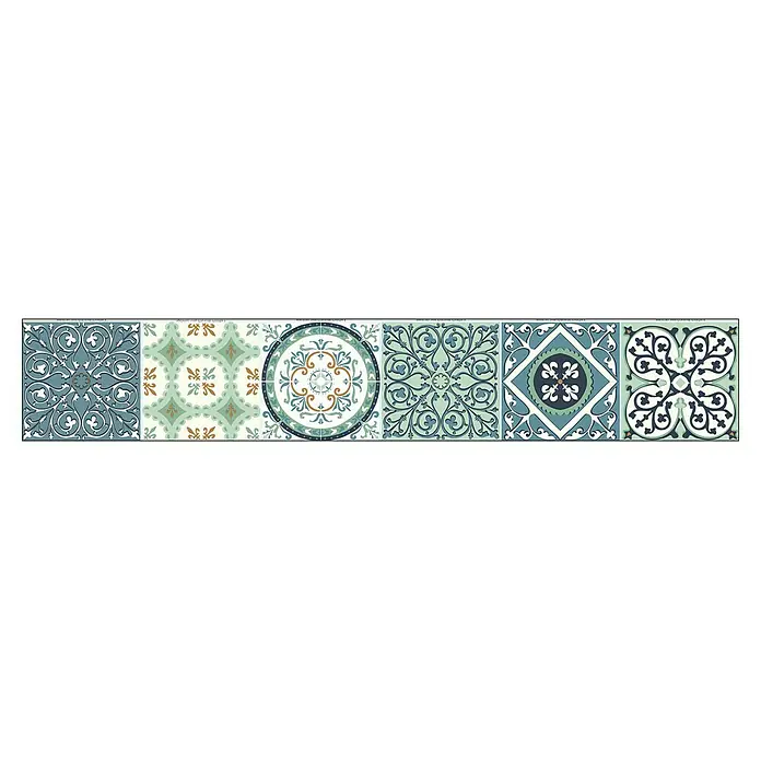 Vinilo para azulejos - 15 x 15 cm, 6 piezas, Verde/Naranja - Vista superior