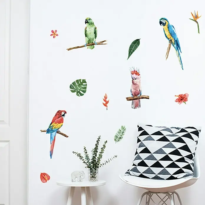 Adhesivos decorativos Tropical - Multicolor, An x Al: 48 x 68 cm - Foto ambiente
