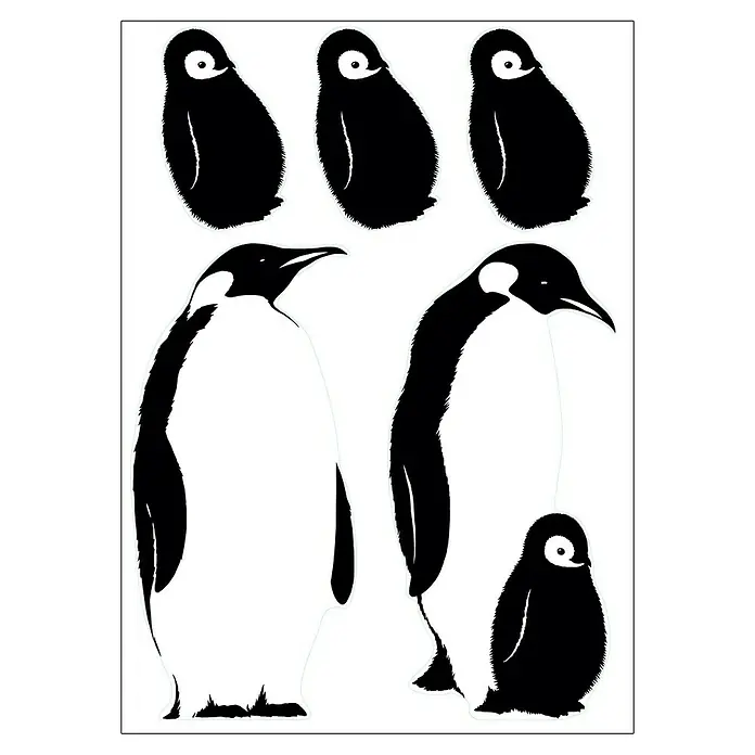 Adhesivos decorativos Pingüinos - An x Al: 48 x 68 cm - Vista frontal