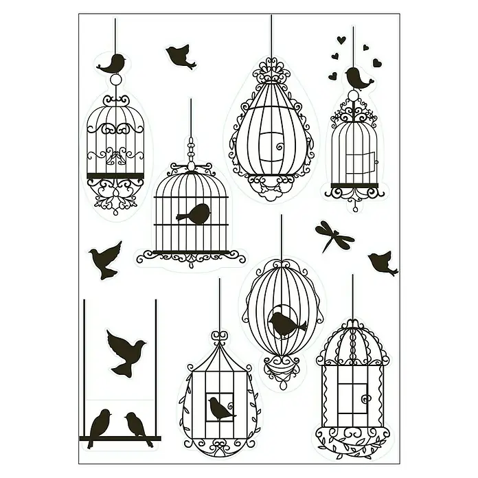 Adhesivos decorativos Pájaro - An x Al: 48 x 68 cm - Vista frontal
