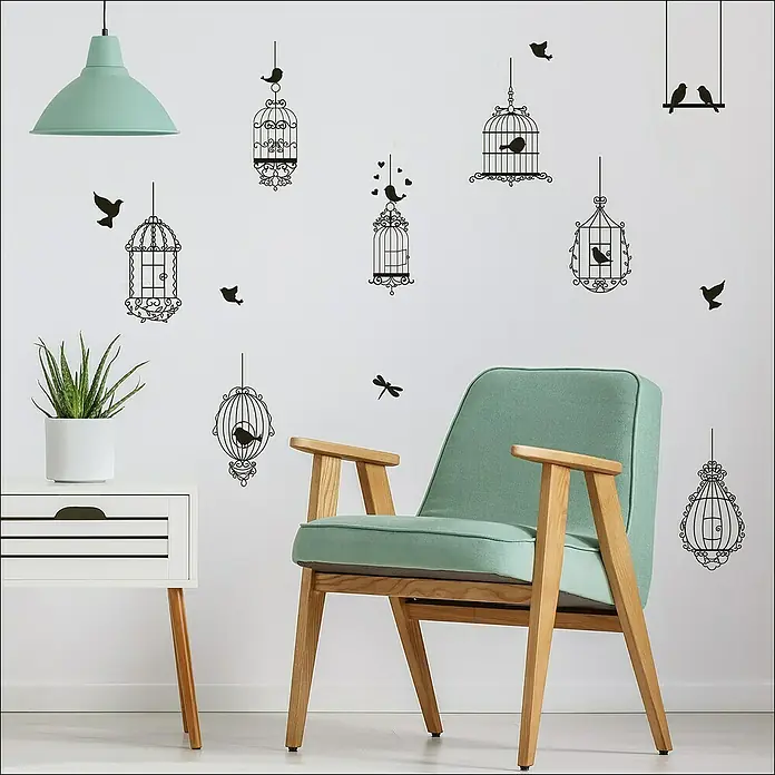 Adhesivos decorativos Pájaro - An x Al: 48 x 68 cm - Foto ambiente