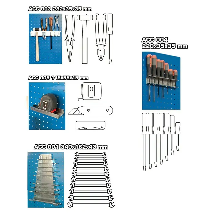 Simonrack Panelclick Juego de ganchos para panel perforado - 4 piezas - Información del producto