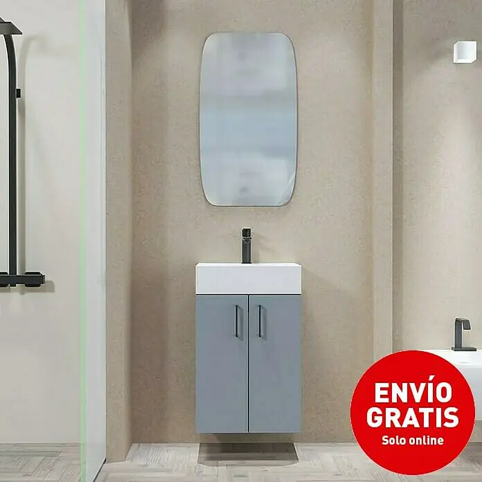 Conjunto de mueble de baño Palma - 45 cm, 2 piezas, Azul, Mate - Imagen de campaña