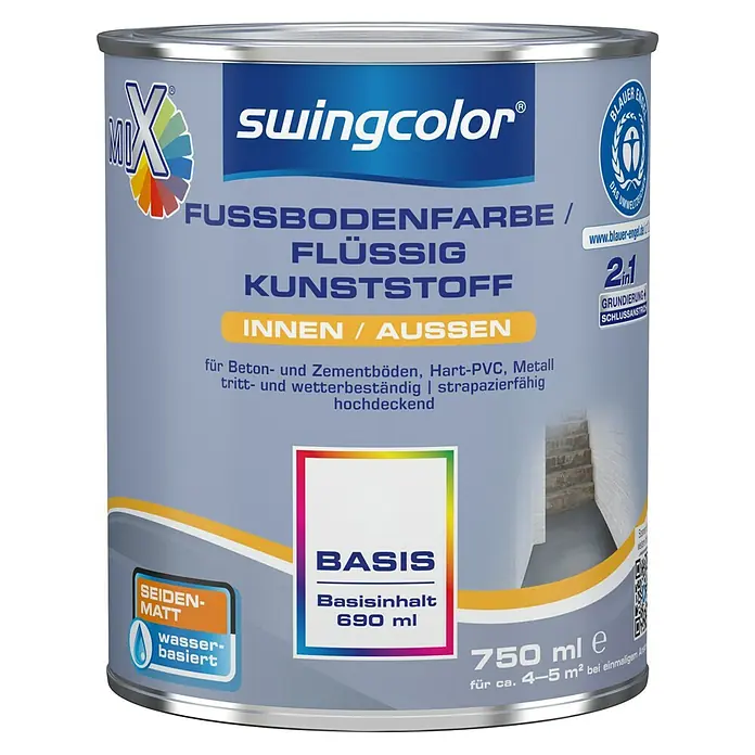 swingcolor Mix Flüssigkunststoff Basis 1 2in1 - Basismischfarbe, 750 ml, Seidenmatt, Wasserbasiert - Vorderansicht