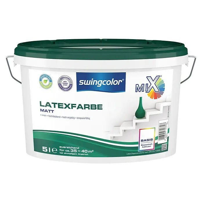 swingcolor Mix Latexfarbe Basis 4 - Basismischfarbe, 5 l, Matt - Vorderansicht