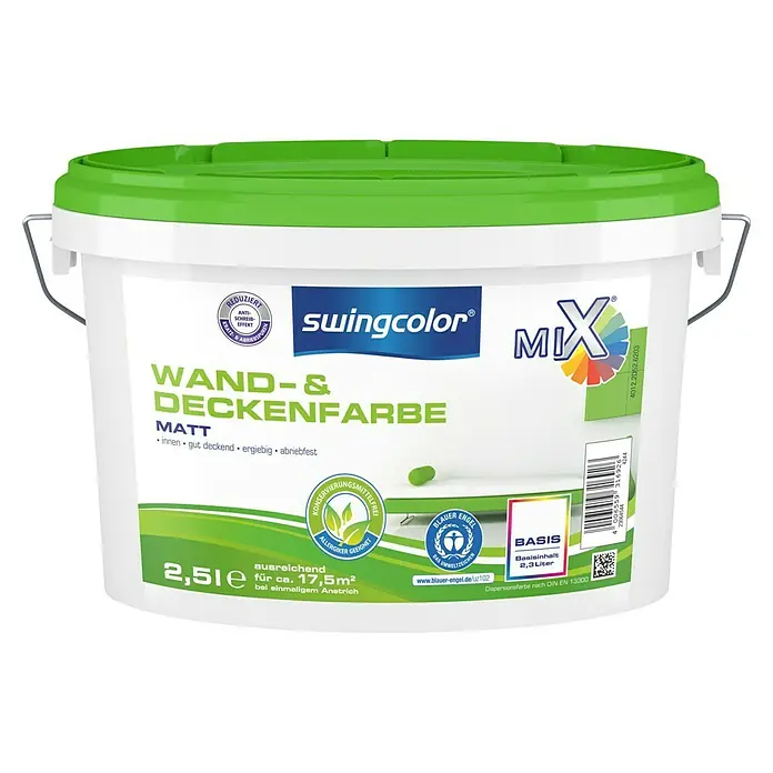 swingcolor Mix Wandfarbe Basis 2 - Basismischfarbe, 5 l, Matt - Vorderansicht