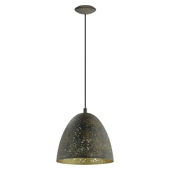 Eglo Okrugla viseća svjetiljka Safi - 60 W, Ø x V: 27,5 x 110 cm, Smeđe boje, Zlatne boje, E27 - Pogled sprijeda