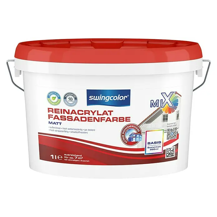 swingcolor Mix Reinacrylat-Fassadenfarbe - Basismischfarbe, 1 l, Matt - Vorderansicht