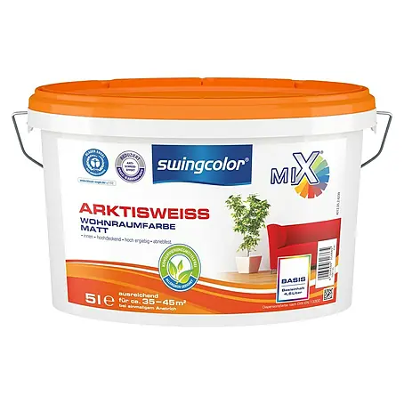 swingcolor Mix Wandfarbe Arktisweiß