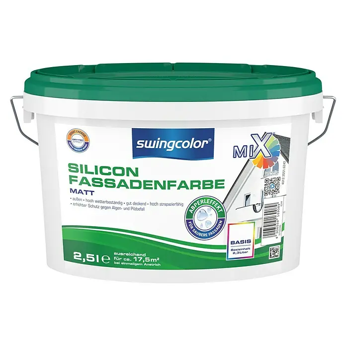 swingcolor Mix Silikon-Fassadenfarbe - Basismischfarbe, 2,5 l, Matt - Vorderansicht