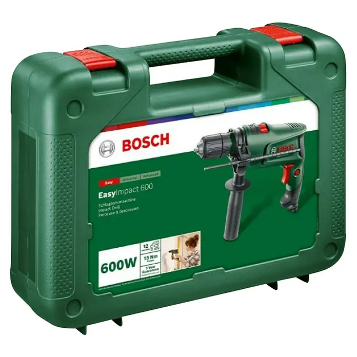 Bosch Udarna bušilica EasyImpact 600 - 600 W, Broj okretaja pri praznom hodu: 0 okr/min - 3.000 okr/min - Dijagonalni pogled