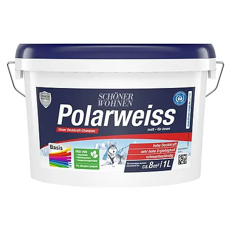 SCHÖNER WOHNEN-Farbe  Wandfarbe Polarweiß Basis 4