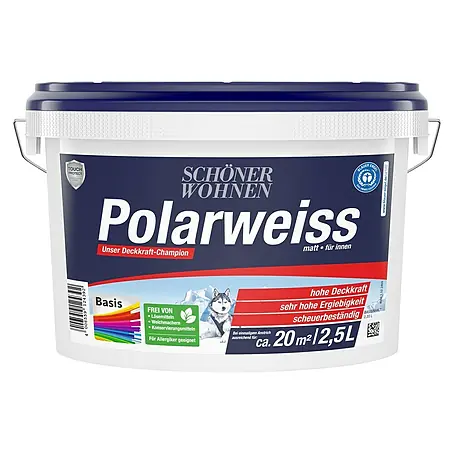 SCHÖNER WOHNEN-Farbe  Wandfarbe Polarweiß Basis 2