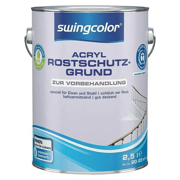 swingcolor Rostschutzgrund Acryl - Grau, 2,5 l - Vorderansicht