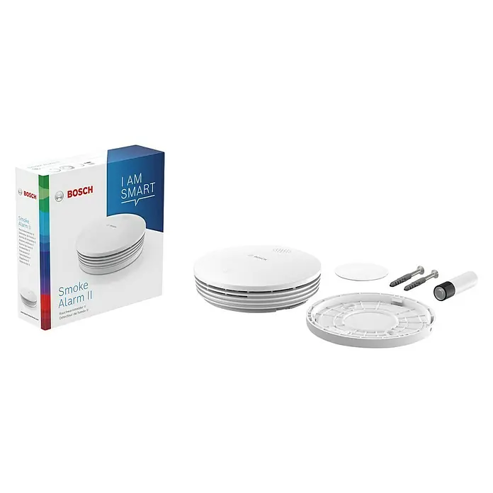 Bosch Smart Home Rauchwarnmelder - Batterielaufzeit: 0 Jahre - 5 Jahre, Alarmsignal: 85 dB - Diagonale Ansicht