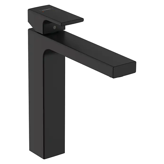 Hansgrohe Vernis Shape Waschtischarmatur 190 - Höhe: 25 cm, Schwarz, Matt - Diagonale Ansicht