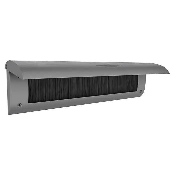 Briefplaat binnen met klep Deco - Zilver, Kunststof - Diagonaal zicht
