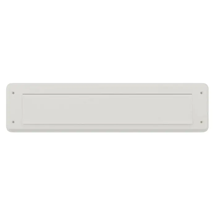 Briefplaat binnen met klep Classic - Wit RAL 9016, Aluminium - Vooraanzicht