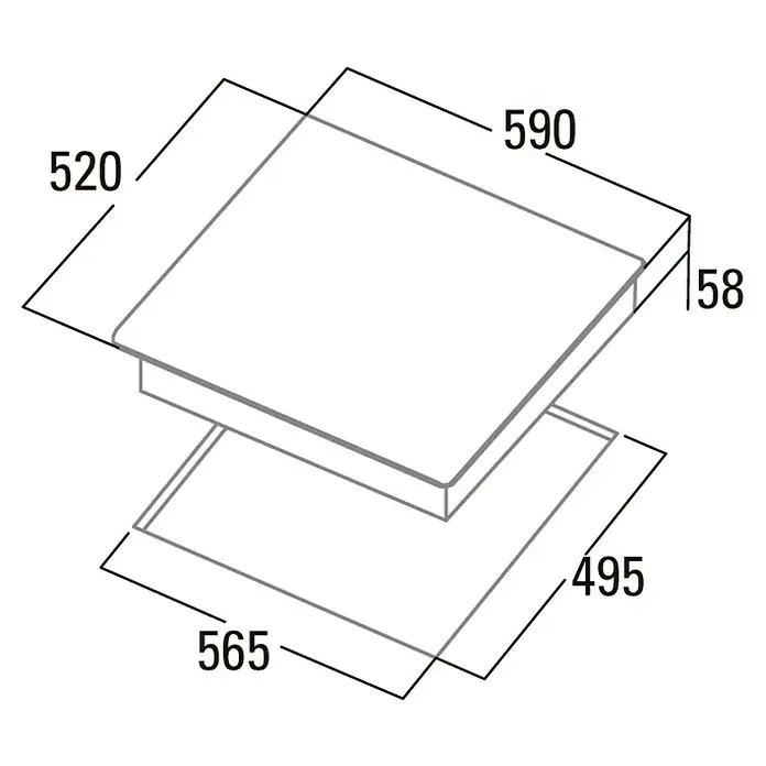Cata Placa de inducción IB6303 BK - Zonas de cocción: 3 ud., Inducción - Dibujo técnico
