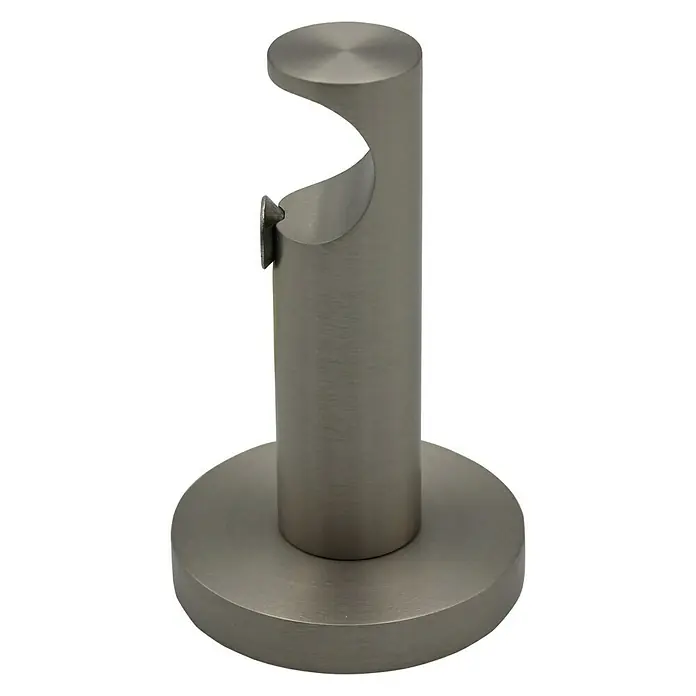 Expo Ambiente Träger Turn - Edelstahloptik, Geeignet für: Gardinenstangen Ø 20 mm, 7,9 cm - Vorderansicht