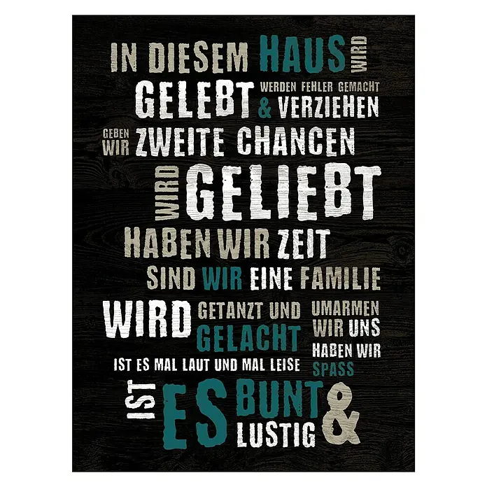 ProArt Type Hype Leinwandbild - Geliebt II, B x H: 60 x 80 cm - Vorderansicht