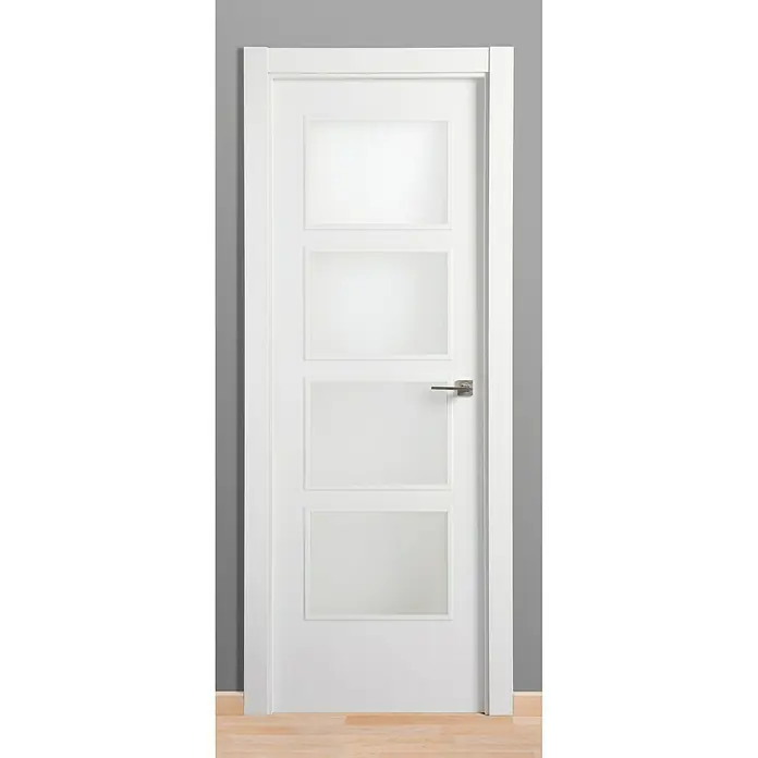 Solid Elements Puerta acristalada Essen - 82,5 x 203 cm, Apertura según normativa: Izquierda, Blanco lacado, Macizo, Vidriera