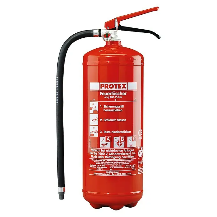 Feuerlöscher - 6 kg, DIN EN 3 - Vorderansicht
