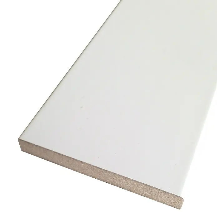 Rufete Tapeta MDF rechapada en melamina - 9 x 255 cm, Blanco, 1 ud. - Vista angular