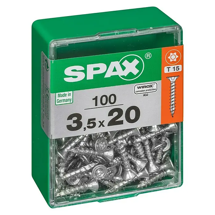 Spax Univerzalni vijak T-Star plus - Ø x D: 3,5 x 20 mm, Površina WIROX, T-Star plus, 100 kom - Pogled s lijeve strane