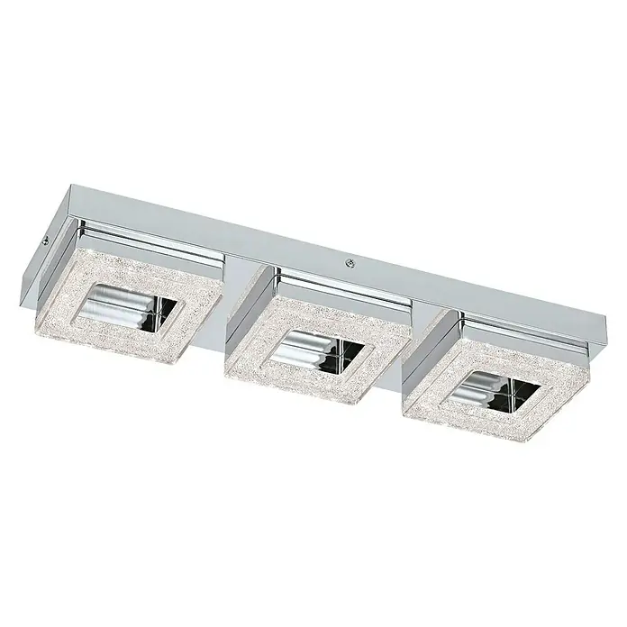 Eglo Zidna i stropna LED svjetiljka Fradelo - D x Š x V: 46 x 14 x 6 cm, Srebrne boje, Topla bijela, Broj žarulja: 3 Kom. - Dijagonalni pogled