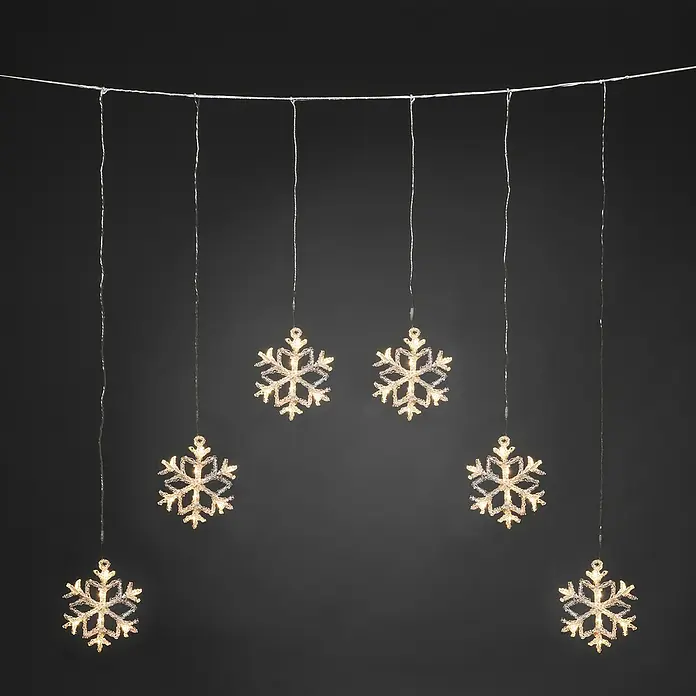 Konstsmide Led-lichtgordijn Sneeuwvlok - Buiten, 2 W - Sfeeropname