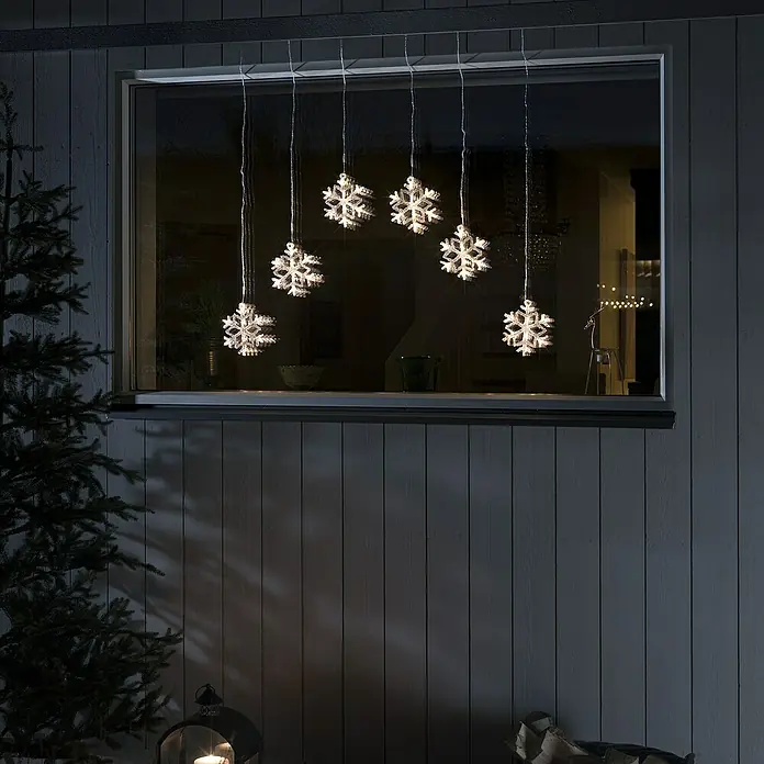 Konstsmide Led-lichtgordijn Sneeuwvlok - Buiten, 2 W - Sfeeropname