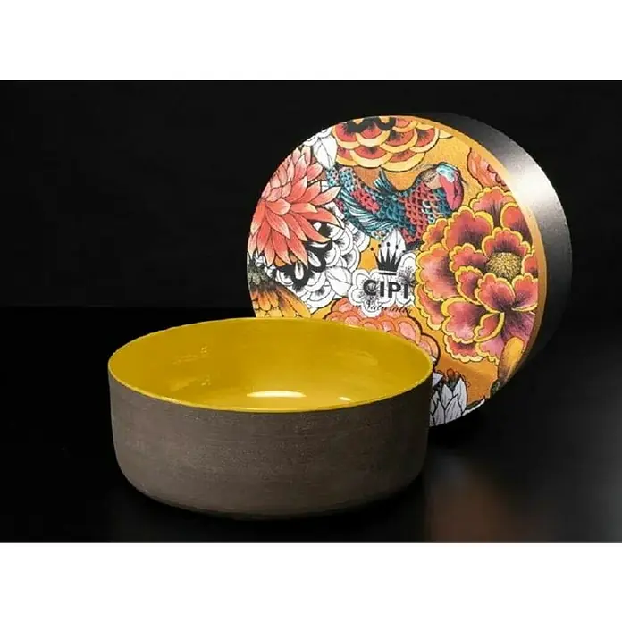 Cipì Nasadni okrugli umivaonik Index Mustard Yellow - Promjer: 42 cm, bez izljeva, Žute boje - Živopisni prikaz