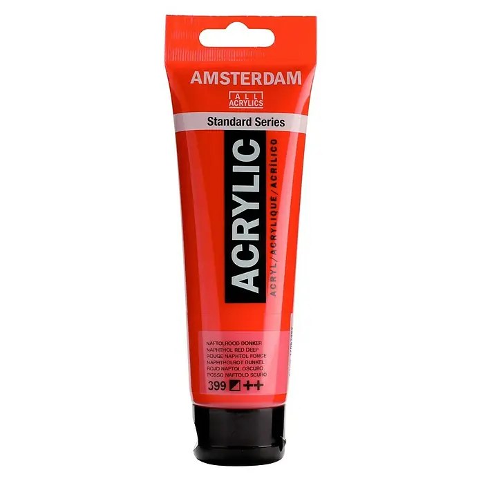 Talens Amsterdam Pintura acrílica Standard - Rojo naftol oscuro, 120 ml, Tubo