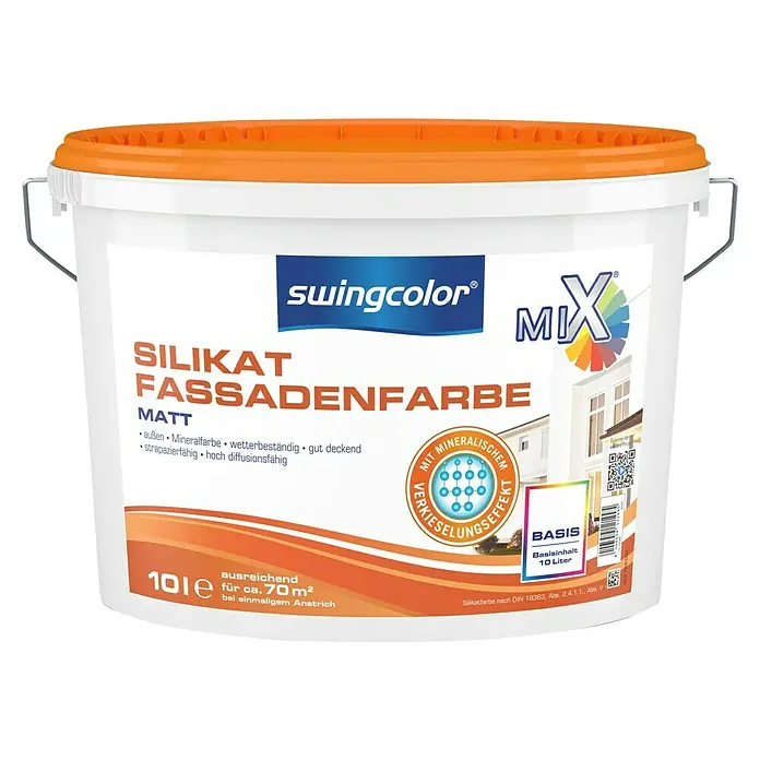 swingcolor Mix Silikat-Fassadenfarbe - Basismischfarbe, 10 l, Matt - Vorderansicht