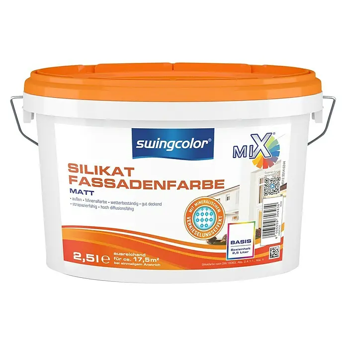 swingcolor Mix Silikat-Fassadenfarbe - Basismischfarbe, 2,5 kg, Matt - Vorderansicht