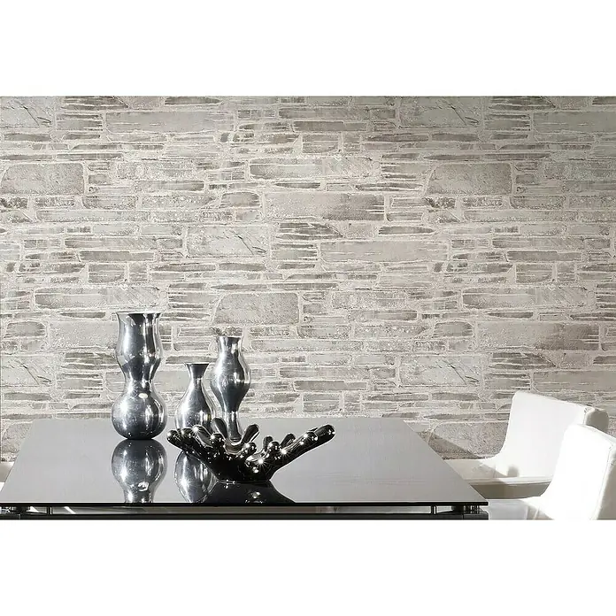 AS Creation Il Decoro Papiertapete Steine - Grau/Rot, Steinoptik, 10,05 x 0,53 m - Stimmungsaufnahme