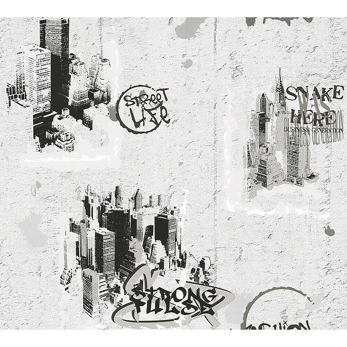 AS Creation Boys And Girls 6 Papiertapete - Grau, Motiv, 10,05 x 0,53 m - Detailaufnahme