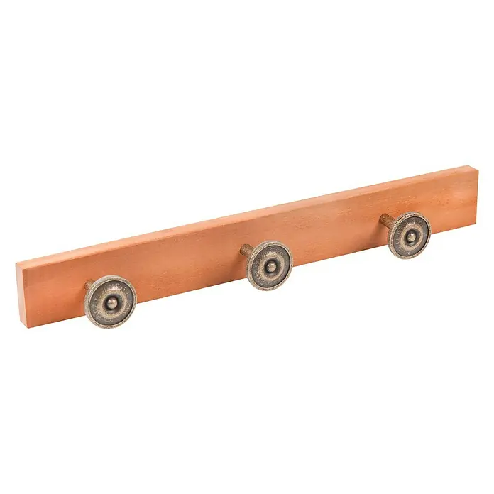 Nesu Perchero 9015 - L x An x Al: 48,5 x 5 x 5,9 cm, Madera, Cereza/Bronce