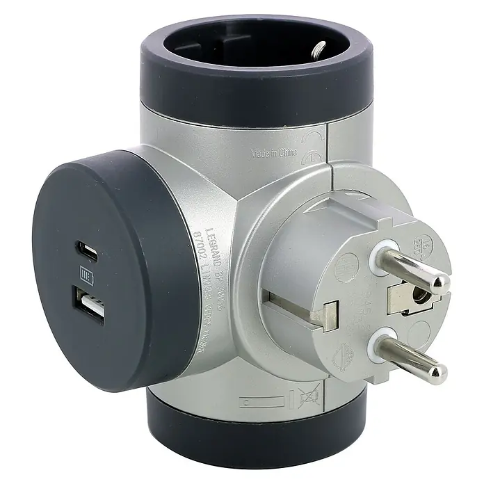 Legrand Ladrón Rotativo - Aluminio, 16 A, 3.680 W - Vista angular