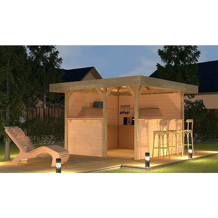 Weka Gartenlaube 657 Set - 360 x 349 x 230 cm, Braun - Stimmungsaufnahme