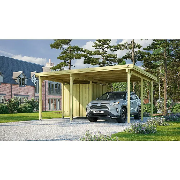 Weka Carport Memmingen - 4,33 x 5,12 m, Einfahrtshöhe: 2,15 m, 125 kg/m² - Stimmungsaufnahme