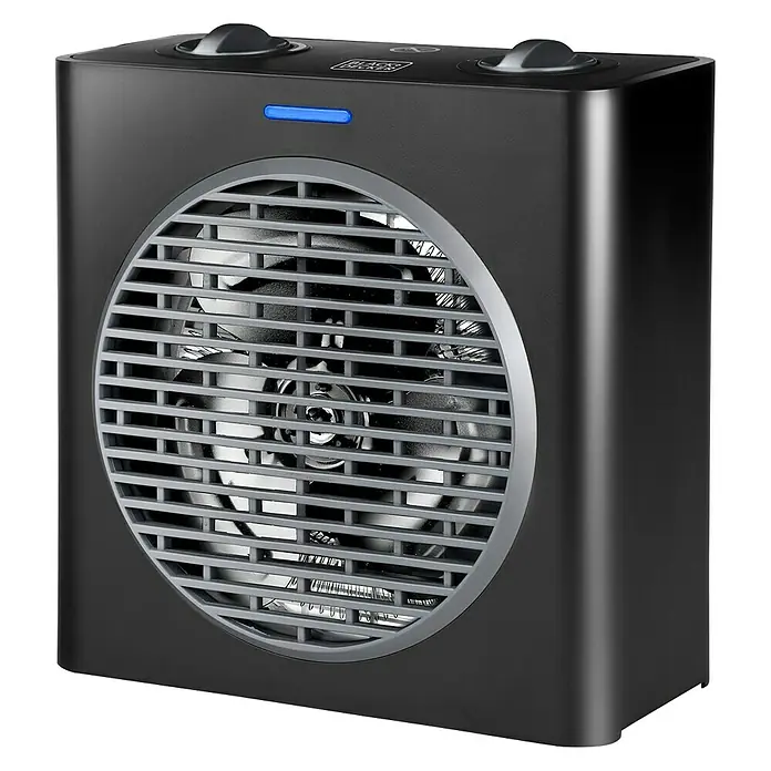 Black+Decker Heizlüfter BXSH2003E - 2.000 W, Schwarz, 10 x 21 x 22 cm - Diagonale Ansicht