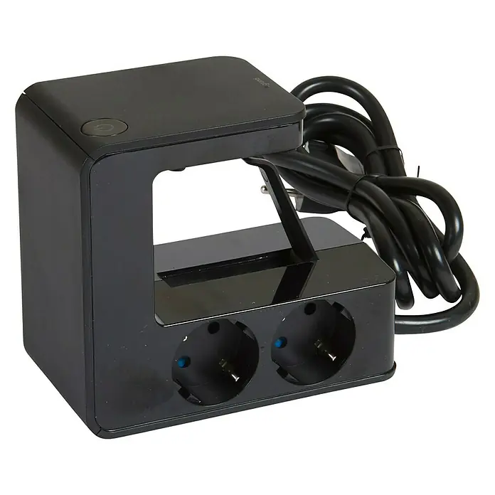 Legrand Ladrón  Upower 4x2P USB - Negro, Número de enchufes Euro: 4 ud., 16 A - Vista angular