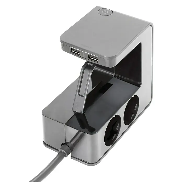 Legrand Ladrón  Upower 4x2P USB - Negro, Número de enchufes Euro: 4 ud., 16 A - Vista angular