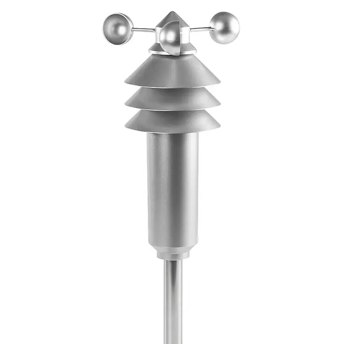 Homematic IP Funk-Wettersensor Basic - Batteriebetrieben, 15 x 15 x 42 cm, Edelstahl - Vorderansicht