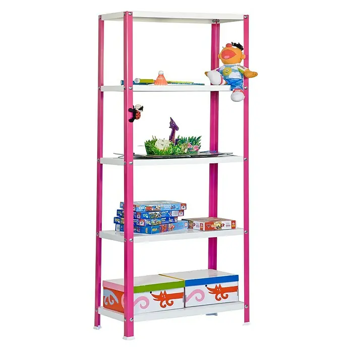 Simonrack Simonhome Estantería metálica Homeclassic Color Mini - L x An x Al: 40 x 80 x 180 cm, Capacidad de carga: 100 kg/balda, Número de baldas: 5 ud., Rosa