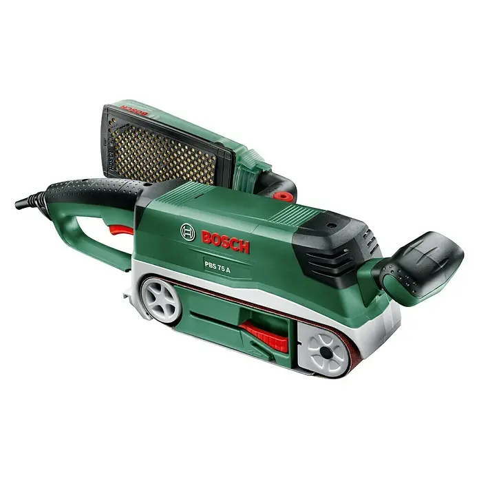Bosch Bandschleifer PBS 75 A - 710 W, Bandgeschwindigkeit: 300 m/min, Schleiffläche: 76 x 165 mm - Rechte Seitenansicht