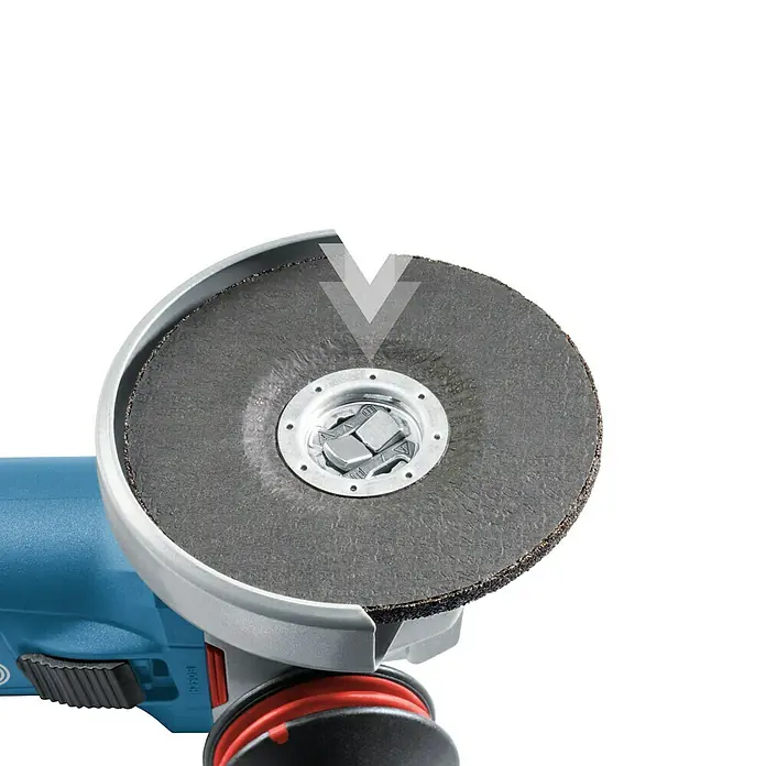 Bosch Professional X-Lock Winkelschleifer GWX 750-125 X-Lock - 750 W, Durchmesser Scheibe: 125 mm, Leerlaufdrehzahl: 11.000 U/min - Detailaufnahme