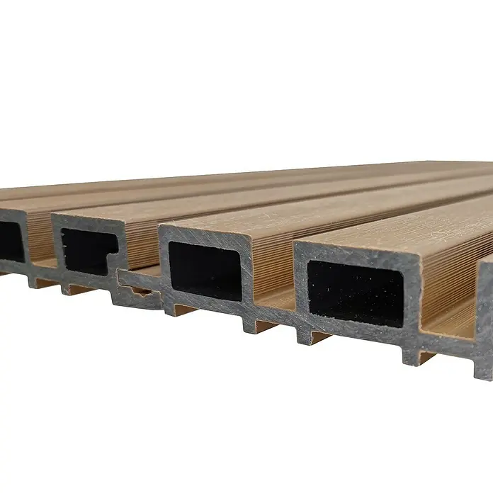Revestimiento de pared alistonado - 220 x 17 cm, Marrón - Primer plano